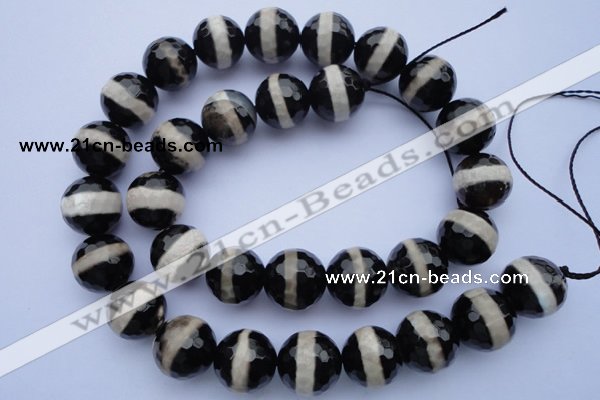 CAG1878 15.5 inches 6mm faceted round tibetan agate beads wholesale