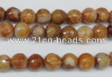 CAG1886 15.5 inches 8mm faceted round lemon crazy lace agate beads