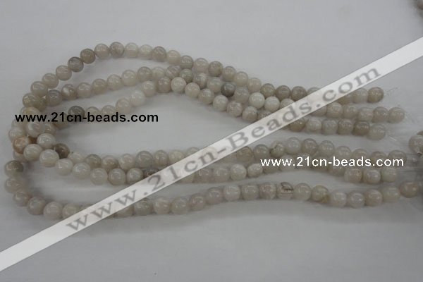 CAG1896 15.5 inches 8mm round grey agate beads wholesale