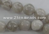 CAG1899 15.5 inches 14mm round grey agate beads wholesale