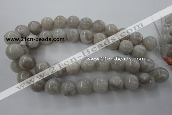 CAG1901 15.5 inches 18mm round grey agate beads wholesale