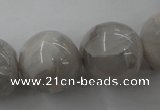 CAG1902 15.5 inches 20mm round grey agate beads wholesale