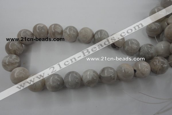 CAG1902 15.5 inches 20mm round grey agate beads wholesale