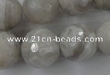 CAG1910 15.5 inches 18mm faceted round grey agate beads wholesale