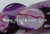 CAG201 15.5 inches 30mm flat round purple agate gemstone beads