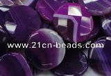 CAG203 15.5 inches 20mm faceted coin purple agate gemstone beads