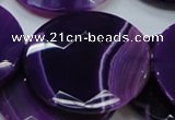 CAG205 15.5 inches 50mm faceted coin purple agate gemstone beads