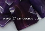 CAG207 15.5 inches 30*30mm faceted square purple agate beads