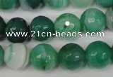 CAG2116 15.5 inches 14mm faceted round green line agate beads