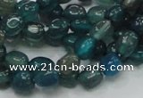 CAG212 15.5 inches 6*8mm freeform blue agate gemstone beads