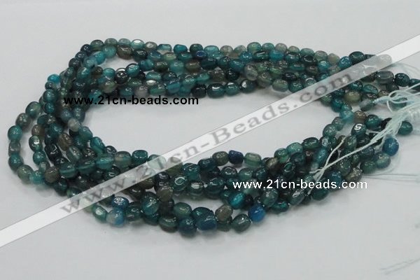 CAG212 15.5 inches 6*8mm freeform blue agate gemstone beads