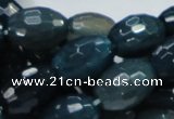 CAG219 15.5 inches 13*18mm faceted rice blue agate gemstone beads