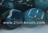 CAG221 15.5 inches 17*25mm twisted blue agate gemstone beads