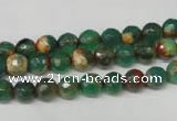 CAG2221 15.5 inches 6mm faceted round fire crackle agate beads