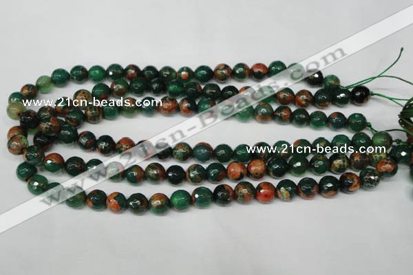 CAG2223 15.5 inches 10mm faceted round fire crackle agate beads