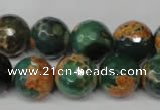 CAG2226 15.5 inches 16mm faceted round fire crackle agate beads