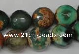 CAG2228 15.5 inches 20mm faceted round fire crackle agate beads