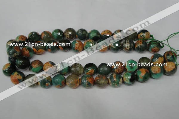 CAG2228 15.5 inches 20mm faceted round fire crackle agate beads