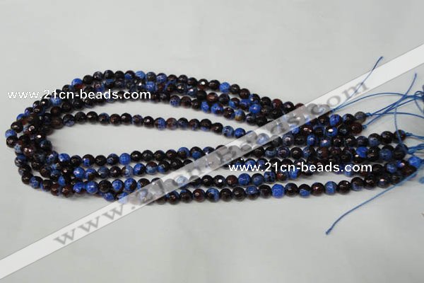 CAG2231 15.5 inches 6mm faceted round fire crackle agate beads