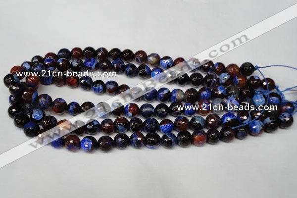 CAG2233 15.5 inches 10mm faceted round fire crackle agate beads