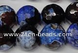 CAG2237 15.5 inches 18mm faceted round fire crackle agate beads