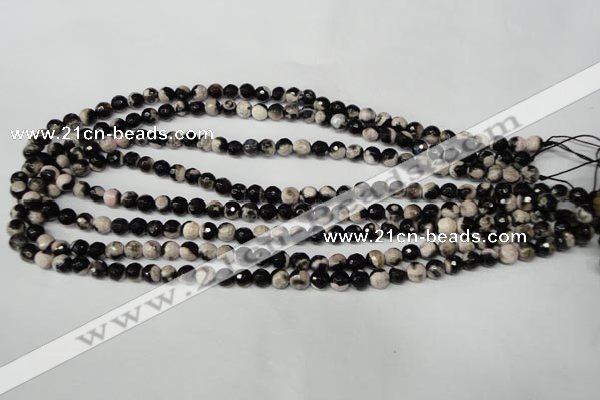 CAG2241 15.5 inches 6mm faceted round fire crackle agate beads