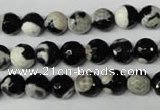 CAG2242 15.5 inches 8mm faceted round fire crackle agate beads