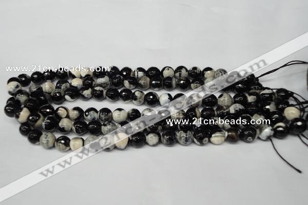 CAG2243 15.5 inches 10mm faceted round fire crackle agate beads