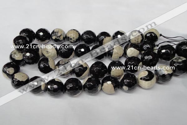 CAG2248 15.5 inches 20mm faceted round fire crackle agate beads