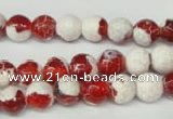 CAG2252 15.5 inches 8mm faceted round fire crackle agate beads