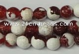 CAG2253 15.5 inches 10mm faceted round fire crackle agate beads