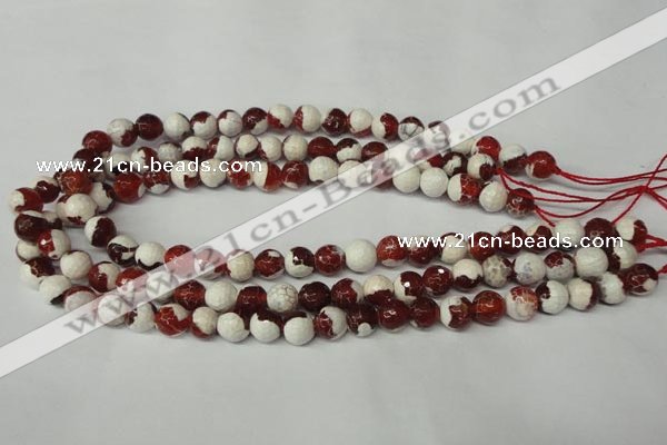 CAG2253 15.5 inches 10mm faceted round fire crackle agate beads