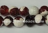 CAG2254 15.5 inches 12mm faceted round fire crackle agate beads