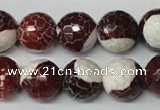 CAG2257 15.5 inches 18mm faceted round fire crackle agate beads