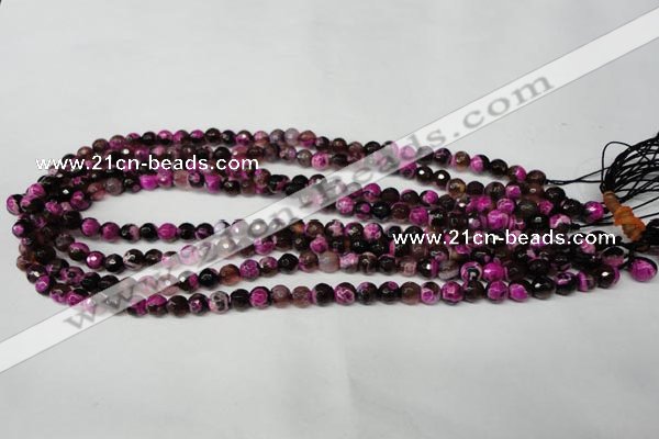 CAG2261 15.5 inches 6mm faceted round fire crackle agate beads