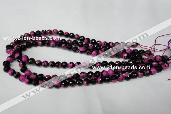 CAG2262 15.5 inches 8mm faceted round fire crackle agate beads