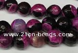 CAG2263 15.5 inches 10mm faceted round fire crackle agate beads