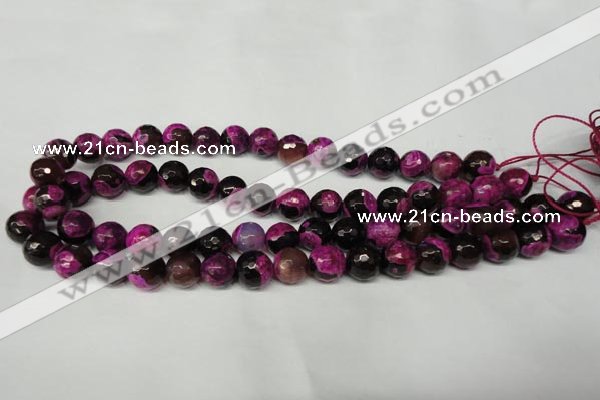 CAG2263 15.5 inches 10mm faceted round fire crackle agate beads