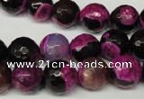 CAG2264 15.5 inches 12mm faceted round fire crackle agate beads