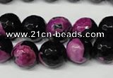 CAG2265 15.5 inches 14mm faceted round fire crackle agate beads