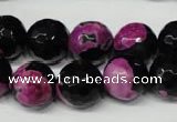 CAG2266 15.5 inches 16mm faceted round fire crackle agate beads