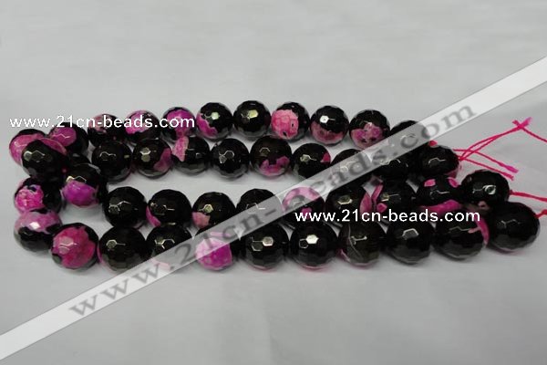 CAG2267 15.5 inches 18mm faceted round fire crackle agate beads