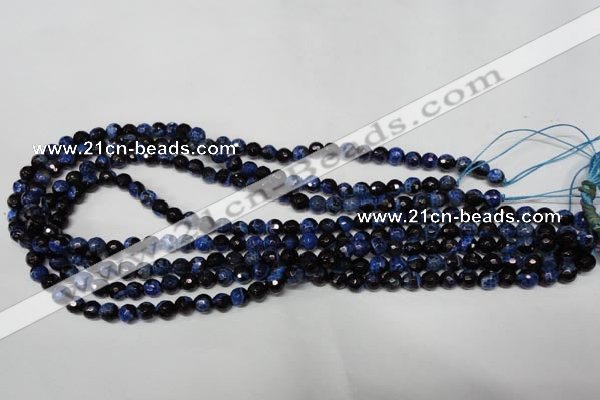 CAG2271 15.5 inches 6mm faceted round fire crackle agate beads