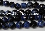 CAG2272 15.5 inches 8mm faceted round fire crackle agate beads