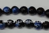 CAG2273 15.5 inches 10mm faceted round fire crackle agate beads