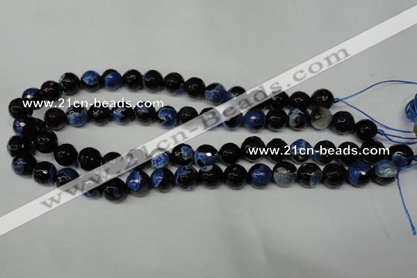 CAG2273 15.5 inches 10mm faceted round fire crackle agate beads