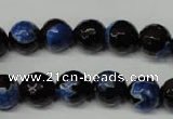 CAG2274 15.5 inches 12mm faceted round fire crackle agate beads