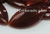 CAG228 15.5 inches 20*40mm marquise red agate gemstone beads