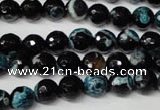 CAG2282 15.5 inches 8mm faceted round fire crackle agate beads