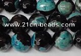 CAG2286 15.5 inches 16mm faceted round fire crackle agate beads